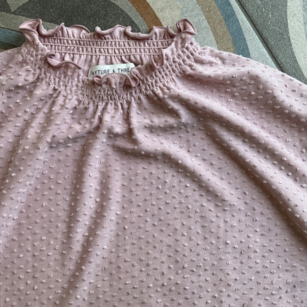 Madewell x Texture & Thread Clipdot Ruffle Top Size Small - Picture 5 of 7